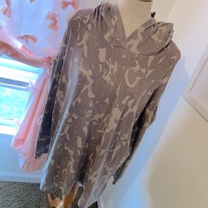 Easel Camo Cold Shoulder Hoodie